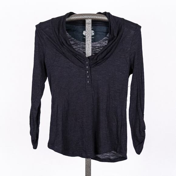 Pilcro Tops - Pilcro Urban Outfitters Women's Shawl Collar Top Blue SZ Small Cotton Asymmetric